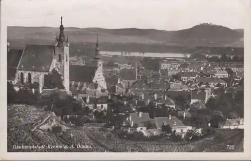 AK Krems Gauhauptstadt Stadtansicht Feldpost, gelaufen 1940