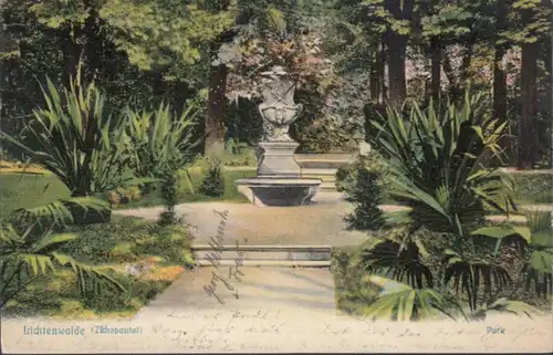 AK Lichtenwalde Park, gelaufen 1904