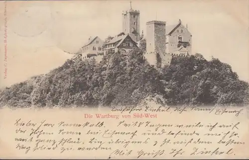 AK Eisenach Le Wartburg du sud-ouest, couru en 1899