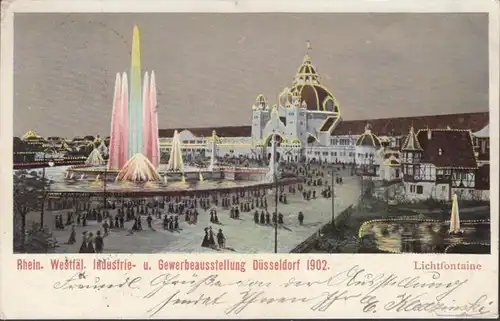 AK Düsseldorf Gewerbeausstellung 1902, gelaufen 1902