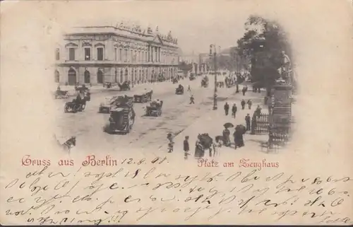 AK Gruss aus Berlin Platz am Zeughaus, gelaufen 1898