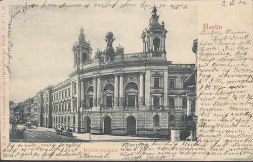 AK Berlin Reichspostamt, gelaufen 1904