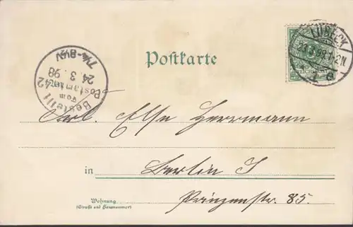 AK Gruss de Lubeck Hôtel de ville Burgtor Holstentor Schiffergesellschaft, couru 1898