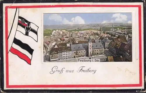 AK Gruss aus Freiberg, gelaufen 1915