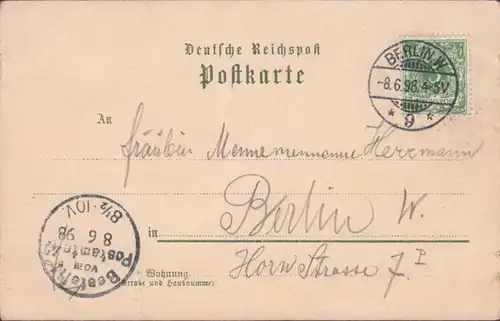 AK Gruss de la gare du Wannesee Kaiserpavillon Grab, couru 1898