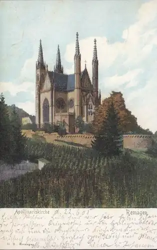 AK Remagen Église d'Apollinari, couru 1905