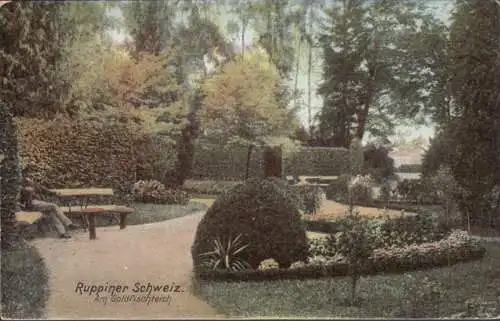 AK Ruppiner Schweiz Am Goldfischteich, gelaufen 1906