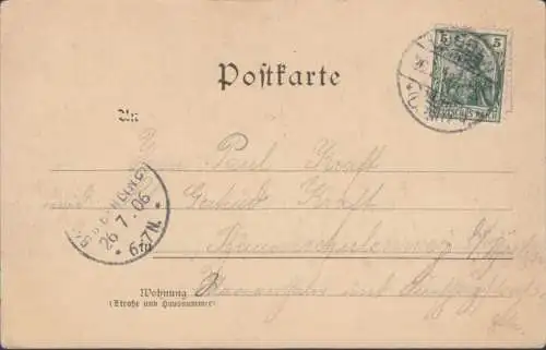 AK Gruss aus Lübbenau, Moldenhauer Hütte im Spreewald, gelaufen 1906