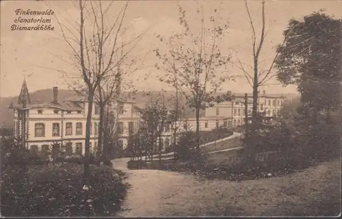 AK Finkenwalde Sanatorium Bismarckhöhe, gelaufen 1915