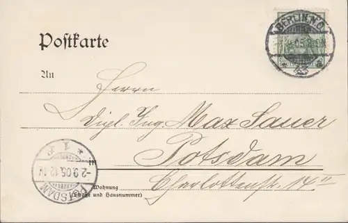 AK Gruss de Berlin Palais empereur Guillaume I, couru 1905