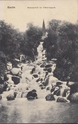 AK Berlin Victoriapark Wasserfall, gelaufen 1920