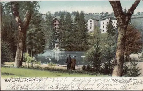 AK Bad Langenschwalbach Partie am Weiher, gelaufen 1905