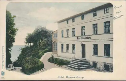 AK Gruss aus Göhren Hotel Brandenburg, gelaufen 1908