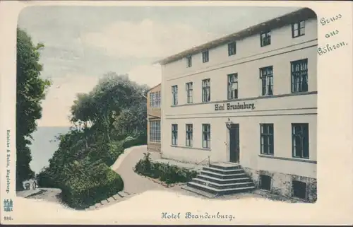 AK Gruss de Göhren Hotel Brandenburg, couru en 1908