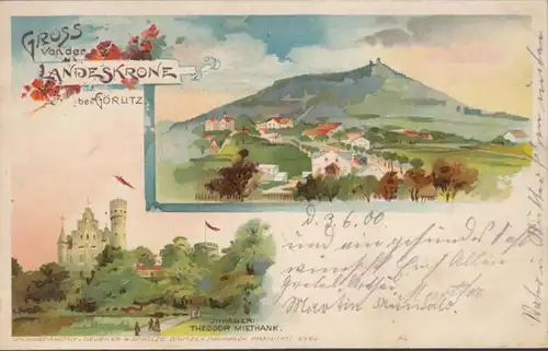 Gruss von der Landeskrone, gelaufen 1900