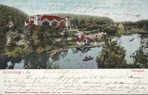 CPA Strassburg Orangerie, gelaufen 1906