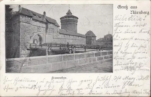 AK Gruss aus Nürnberg Frauentor, gelaufen 1900