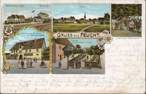 AK Gruss aus Feucht, gelaufen 1909