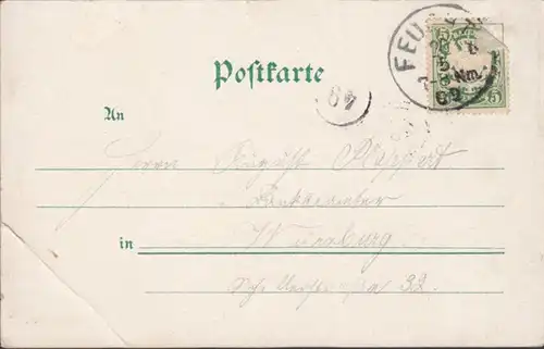 AK Gruss aus Feucht, gelaufen 1909