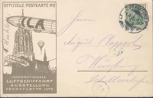 AK Frankfurt Internationale Luftfahrt Ausstellung Offizielle Postkarte, 1909