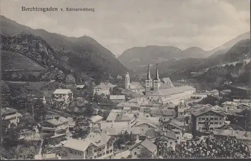 AK Berchtesgaden vom Kalvarienberg, gelaufen 1909