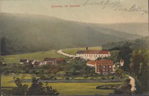 AK Schönau im Saaletal, gelaufen 1907
