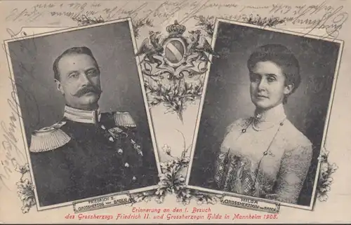 AK Mannheim À la 1ère visite du Grand-Duc Friedrich et Hilda Elephant café, couru en 1909