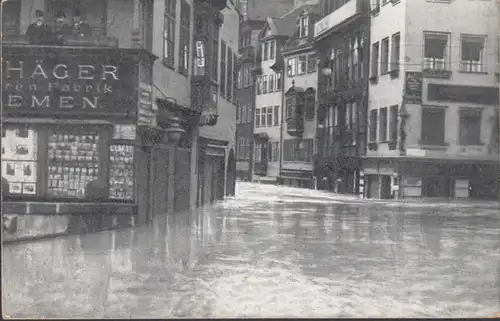 AK Nürnberg Hochwasser Plobenhofstraße, gelaufen 1909