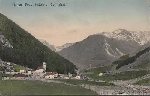 AK Unser Frau Schnalstal, gelaufen 1911