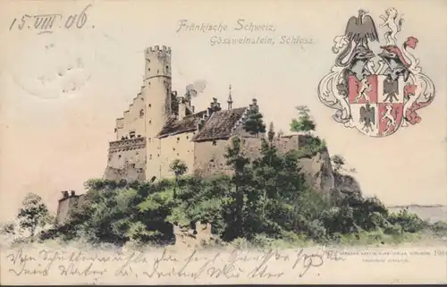 AK Gößweinstein Schloss, gelaufen 1906