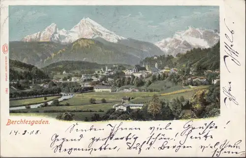 AK Berchtesgaden vue d'ensemble, couru 1908