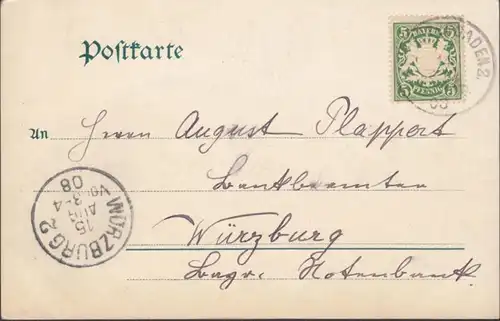 AK Berchtesgaden Gesamtansicht, gelaufen 1908