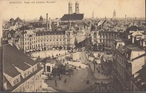 AK Munich Karlstor Rondell, couru en 1908