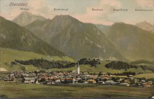 AK Oberstdorf Talansicht, gelaufen 1908