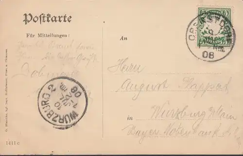 AK Oberstdorf Talansicht, gelaufen 1908