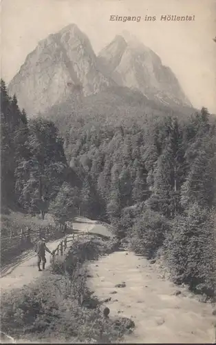 AK Grainau entrée de la vallée de l'enfer, couru en 1906