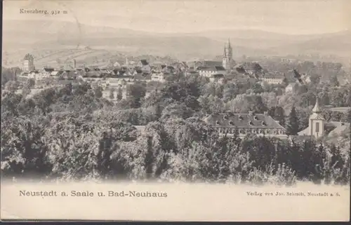 AK Neustadt Saale und Bad Neuhaus, gelaufen 1908