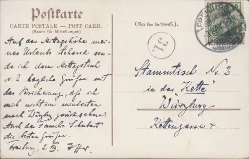 AK Freiburg i.B. Münsterblick, gelaufen 1907