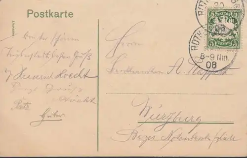 AK Rothenburg Im Koboldzellertor, gelaufen 1908