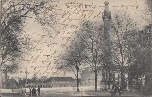AK Würzburg Kgl. Residence, couru 1906