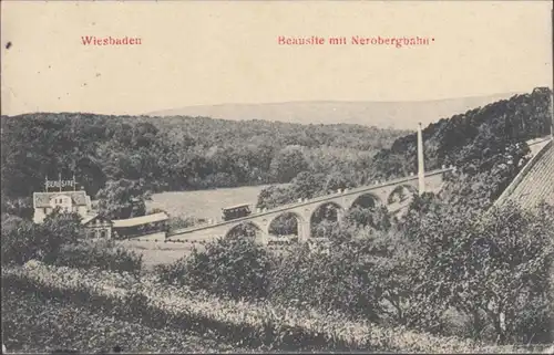 AK Wiesbaden Beausite avec Nerobergbahn, couru