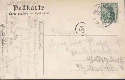 AK Carlotte und Friedrich Schiller, gelaufen 1908