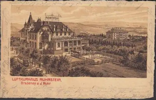 AK Bredeney Luftkurhaus Ruhrstein, gelaufen 1907