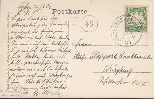 AK Faulenbach bei Füssen Talansicht, gelaufen 1907