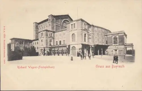 AK Gruss de Bayreuth Richard Wagner Festspielhaus, inachevé