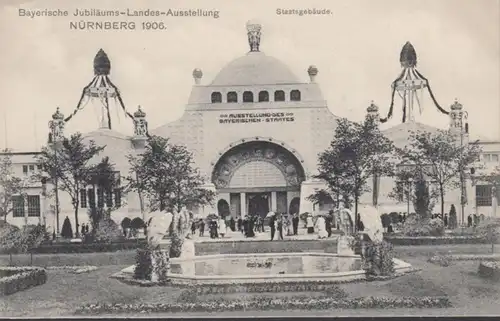 AK Nuremberg Jubilé des terres Exposition bâtiment d'État, incurvée