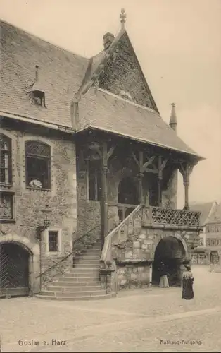 AK Goslar a. Harz Rathaus Aufgang, ungelaufen