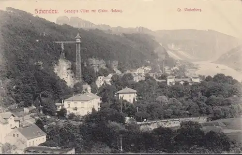 AK Schandau Sendig's Villen mit Aufzug Gr. Winterberg, ungelaufen