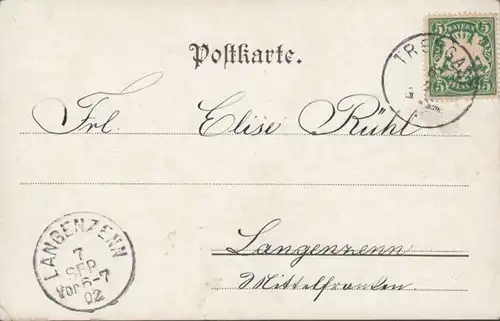 AK Gruss aus Kulmbach Stadtansicht, gelaufen 1902