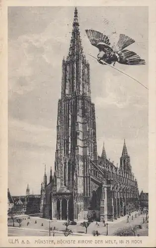AK Ulm a.D. Der Münster, gelaufen 1921